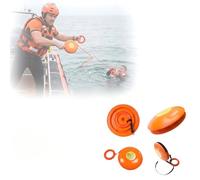 Emergency Rescue Disc, Orange Water Rescue Throwing Disc with 131 FT Rescue Rope & Rubber Hand Ring, Drowning Emergency Rescue Disc, Portable Throwable Safety Equipment for Pool, Beach,(5pce)
