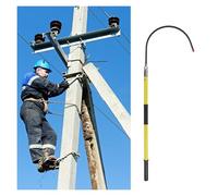 Emergency Rescue Pole with Body Hook, Heavy Duty Portable High Voltage Electrical Safety Life-Saving Pole Bar, Anti-electrocution 3.2cm Thick Fiberglass Life-Saving Pull Rods(Yellow,1.5m/4.9ft)