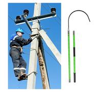 Emergency Rescue Pole with Body Hook, Heavy Duty Portable High Voltage Electrical Safety Life-Saving Pole Bar, Anti-electrocution 3.2cm Thick Fiberglass Life-Saving Pull Rods