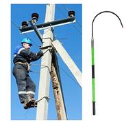 Emergency Rescue Pole with Body Hook, Heavy Duty Portable High Voltage Electrical Safety Life-Saving Pole Bar, Anti-electrocution 3.2cm Thick Fiberglass Life-Saving Pull Rods(Green,1.5m/4.9ft)