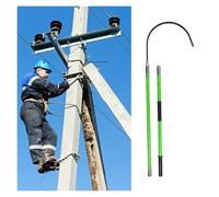 Emergency Rescue Pole with Body Hook, Heavy Duty Portable High Voltage Electrical Safety Life-Saving Pole Bar, Anti-electrocution 3.2cm Thick Fiberglass Life-Saving Pull Rods(Green,3m/9.8ft)