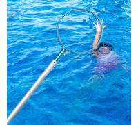 Emergency Rescue Pool Pole Hook, Retractable Aluminum Life-Saving Tool for Swimming Pools, Water Parks, and Beaches