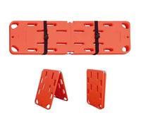 Emergency Rescue Spine Board Stretcher, Foldable Patient Transport Backboard, 350lbs Capacity, Durable PE Two-Fold Design, Safety Seat Belt for Secure Emergency Response