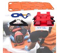 Emergency Rescue Stretcher Board for Patient Transport, Full-Body Spine Backboard with Head Fixator & Cervical Collar for Lifeguards and Paramedics, Durable and Reliable