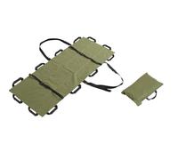 Emergency Rescue Stretcher, Folding Stretcher Simple Portable Transport Unit Carrying Bag, Patient Transfer Sheet Transport Stretcher With 12 Handles For Home Emergency Work(Green,With shoulder strap)