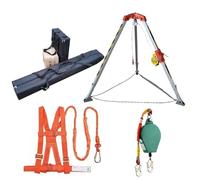 Emergency Rescue Tripod,Aluminum Rescue Tripod Set for Confined Spaces - 1200LBS Winch Lifting Equipment for Wells, Underground Pipes & Tunnels - Emergency Fire Rescue Tripod System