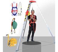 Emergency Rescue Tripod Anti-falling Confined Space Tripod With Safety Belt, 1200/1800 LBS Winch Lifting Equipment(1200lbs Winch)