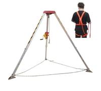 Emergency Rescue Tripod,Emergency Rescue Tripod Kit with Winch, Safety Belt for Confined Spaces, Fall Protection, Lifting Equipment for Wells, Cellars, Tunnels & Sewers - OSHA Compliant Res