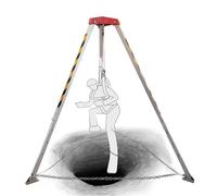 Emergency Rescue Tripod,Heavy-Duty Rescue Tripod - Adjustable Lifting Equipment for Confined Spaces, Fall Arrestor/Cable, Ideal for Sewers, Manholes & Tunnels - 2600 lbs Capacity