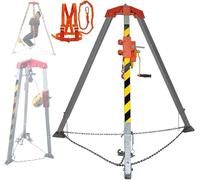 Emergency Rescue Tripod Kit | Fall Arrest Equipment with Retractable Aluminum Bracket, Self-Locking Winch (1200lbs Capacity) - Lifting & Anti-Dropping Device for Safety