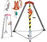 Emergency Rescue Tripod Kit - Fall Arrest System with Self-Locking Winch & 1800lbs Anti-Dropping Device - Retractable Aluminum Bracket for Lifting & Safety