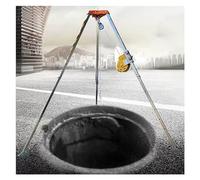 Emergency Rescue Tripod Kit for Confined Spaces, Retractable Legs, Aluminum Fire Escape Rope System for Chimneys, Tunnels & Sewers - Reliable Fall Protection