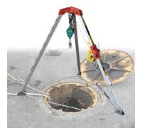 Emergency Rescue Tripod,Rescue Tripod Kit with Winch & Fall Protector - Heavy Duty 1200LBS Aluminum for Confined Spaces, Deep Wells, Sewers & Manholes - Essential Life-Saving Equipment