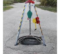 Emergency Rescue Tripod Tripod Kits Aluminum Alloy Sewage Tunnels Confined Space Tripod With Retractable Support Legs(1800lbs Winch)