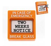 Emergency Resignation Box Break Glass For Two Weeks Notice Creative Resignation Letter Frame Humorous And Funny Resignation Gifts For Coworkers Boss Office Desk Decor (Orange)