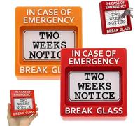 Emergency Resignation Box - Break Glass for Two Weeks Notice, Funny Office Desk Decor, Stress Relief Humor Gadget, Creative Quit Job Gag Gift for Coworker Boss Employee (Mix-2Pcs)