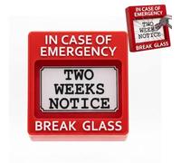 Emergency Resignation Box - Break Glass for Two Weeks Notice, Funny Office Desk Decor Stress Relief Humor, Creative Quit Job Gag Gift for Coworkers Boss & Employee Workplace (A)