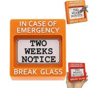 Emergency Resignation Box - Break Glass for Two Weeks Notice, Funny Office Desk Decor, Stress Relief Humor Gadget, Creative Quit Job Gag Gift for Coworker Boss Employee (Orange)