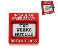 Emergency Resignation Box - Break Glass for Two Weeks Notice, Funny Office Desk Decor with Stress Relief Humor, Creative Quit Job Gag Gift for Coworkers, Boss, Employee Workplace (B)