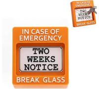 Emergency Resignation Box - Break Glass for Two Weeks Notice, Funny Office Desk Decor with Stress Relief Humor, Office Desk Decor for Coworker Boss Employee (Type A)