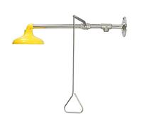 Emergency Safety Shower Station - Eyewash Face Washer, ABS Coating Stainless Steel, Horizontal Mounted