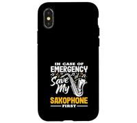 Emergency Save My Saxophone First Funny Saxophonist Case for iPhone X/XS