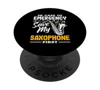 Emergency Save My Saxophone First Funny Saxophonist PopSockets Adhesive PopGrip