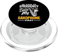 Emergency Save My Saxophone First Funny Saxophonist PopSockets PopGrip for MagSafe