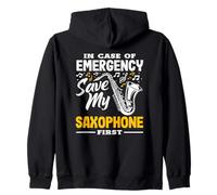 Emergency Save My Saxophone First Funny Saxophonist Zip Hoodie