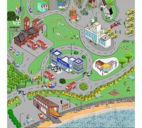 Emergency Services Activity Play Mat - Pretend Play, Role-Play, Teach & Learn - 140 x 140 cm