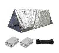Emergency Shelter Tent & Survival Kit | Waterproof Thermal Mylar Tent + 2 Emergency Blankets & Extra Paracord | Reflective SOS Survival Gear for Hiking, Camping, Outdoors & First Aid