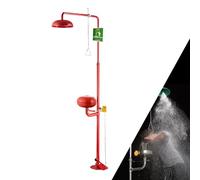 Emergency Shower and Eye Wash Station, Stainless Steel Safety Shower with Pedal for Outdoor, Factory, and Lab Use