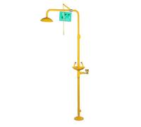 Emergency Shower Eye Wash Station, Safty Shower Combination Eyewash Shower Station with Triangle Pull Rod, Eye Wash program, for Industrial, Lab Use(Orange,Basic model)