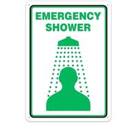 Emergency Shower Graphic Warning Metal Sign Aluminum Signs for Outdoors Use Yard Farm Fence Home Wall Decor 8x12 inch