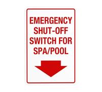 Emergency Shut Off Switch Sign,Pool Warning,Spa Rules Security Metal Signs for Outdoor Indoor Road Yard Garage Home Busines Street Wall Caution Decor 8 x 12 Inch