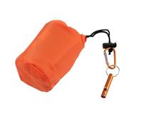 Emergency Sleeping Bag with Whistle and Carabiner, Portable Thermal Survival Blanket for Camping Hiking Outdoor Adventures, 213 x 91 cm, for Orange PE Bivy Sack for Urgent Shelter and Life Saving