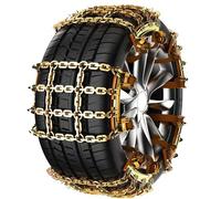 Emergency snow chains thickened manganese steel car tire suitable for cars trucks and SUVs in ice sand mud anti skid safety double nine square shape Medium (for tires 215-235) 10 pieces