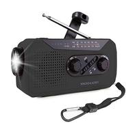 Emergency Solar Crank Portable Radio, Wind Up AM/FM Weather Radio with Bright Flashlight, 2000mAh Battery Power Bank, SOS Alarm and Headphone Jack for Household and Outdoor Activities