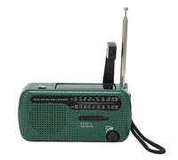 Emergency Solar Radio Hand Crank Wind Up Radio with USB Phone Charger,Flashlight,Portable AM/FM/SW Radio for Outdoor,Camping (Green)