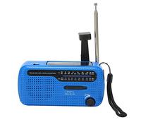 Emergency Solar Radio Hand Crank Wind Up Radio with USB Phone Charger,Flashlight,Portable AM/FM/SW Radio for Outdoor,Camping (Blue)
