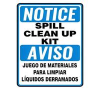 Emergency Spill Kit Bilingual Plaque 12x8 Inch