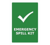 Emergency Spill Kit Foamalux PVC Plastic sign - 20 x 30 cm | UK-Made with Renewable Energy | Low Carbon Footprint