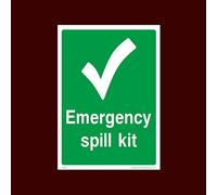 Emergency Spill kit Plastic Sign with 4 Pre-Drilled Holes (FAID28) - First Aid, Box, Eye Station, Aider, Spill, located
