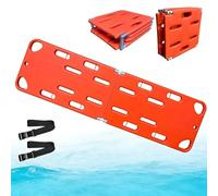 Emergency Spine Board Stretcher, Foldable Backboard for First Aid, 350lbs Capacity, Water Floating Rescue Board with Safety Belt, Ideal for Medical Transport