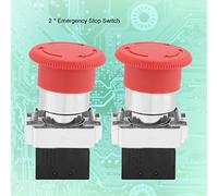 Emergency Stop Button, 2PCS Red Sign Emergency Stop Switch Red Button Big Red Button 22MM XB5