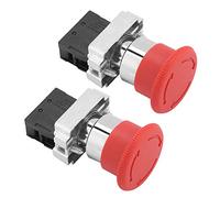 Emergency Stop Button, Big Red Button 2PCS Red Sign Emergency Stop Switch 22MM
