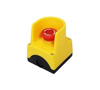 Emergency Stop Button Switch, 2NC E-Stop Power Shut Off Red Mushroom Head Push Button Switches 12V 24v 220v 110v 10A With Box(With Red LED,220-380Vac)