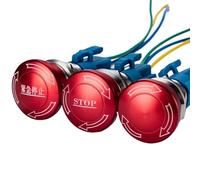 Emergency Stop Button16MM19MM22MM Metal Push Button Switch STOP Mushroom Knob Rotary Switch Waterproof(C Type 2NO2NC,16MM)
