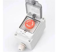 Emergency Stop Control Box, IP67 Outdoor Stop Button Switch, 10A Plastic Housing, Emergency Push Button Enclosure, 1 Pc(2,2NC)
