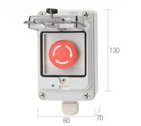 Emergency Stop Control Box Outdoors Button Switch Cassette Tape Protect Shield Waterproof Urgent Stop Button Control Box Ip67(2,2NC)